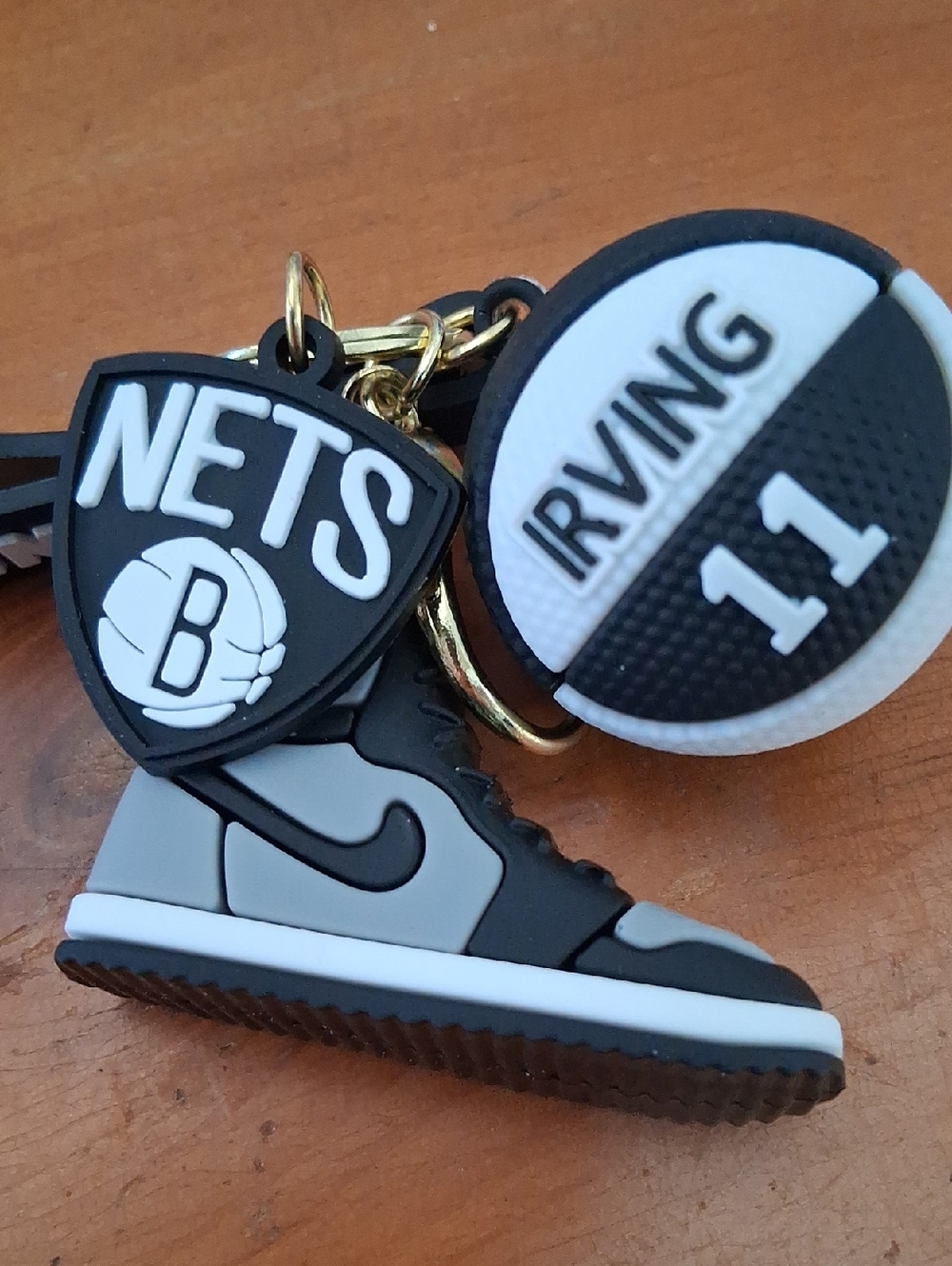 Nike Black and White Nets Irving Basketball Sneaker Keychain .NWT